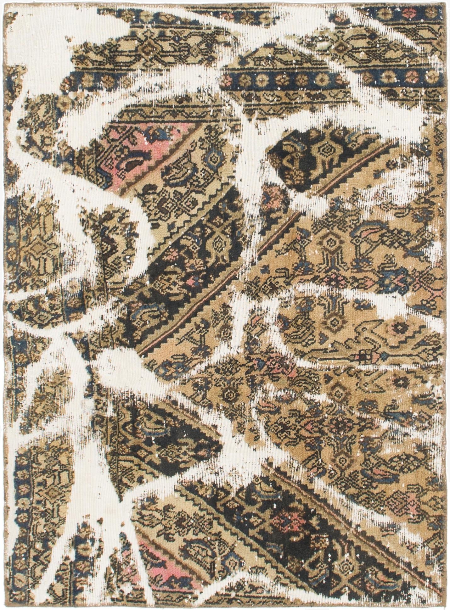 4' x 5' 9  Hand Knotted Ultra Vintage Persian Wool Rug