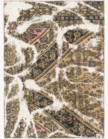 4' x 5' 9 Hand Knotted Ultra Vintage Persian Wool Rug