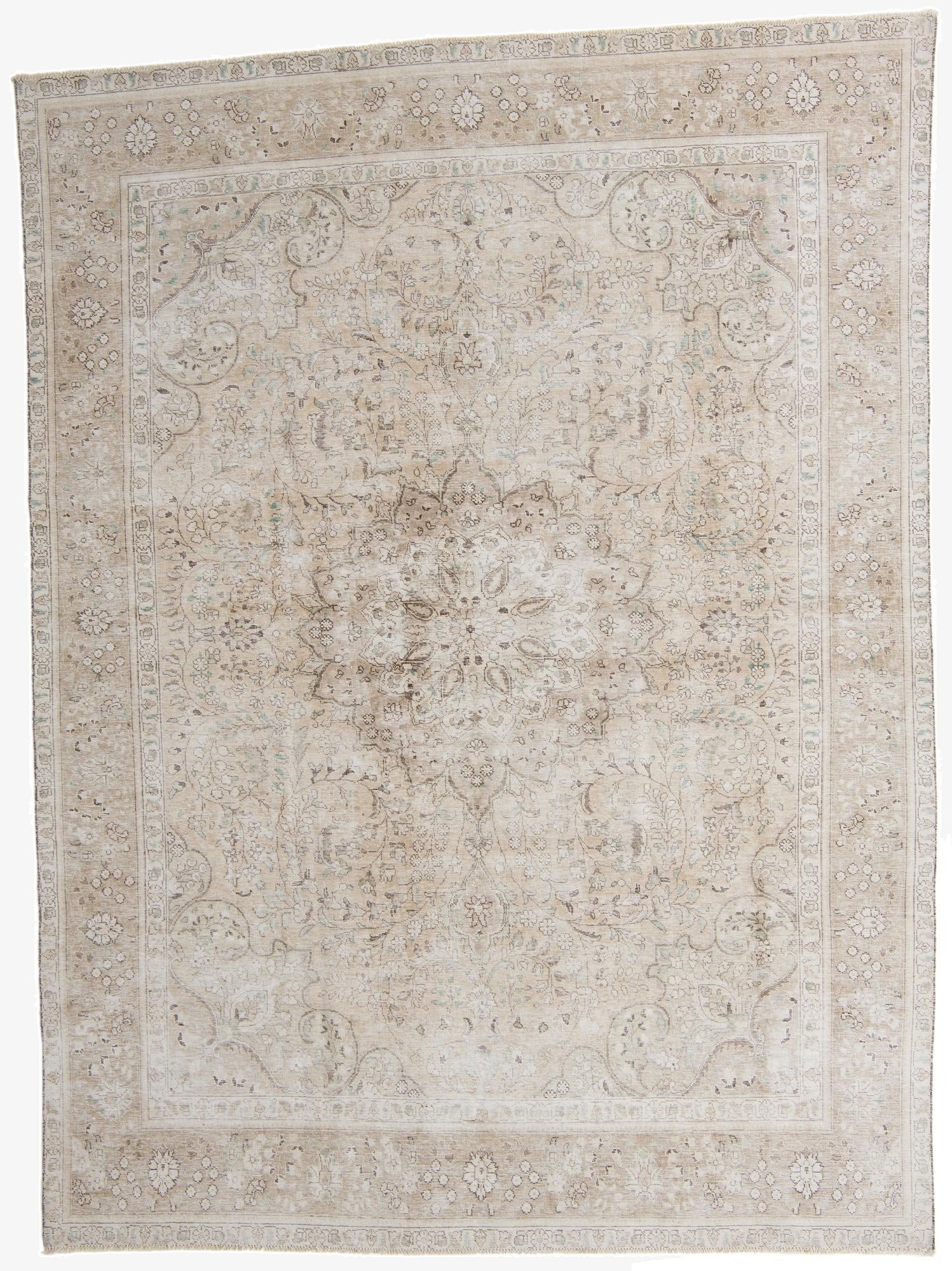 9' 4 x 12' 6  Hand Knotted Ultra Vintage Persian Wool Rug