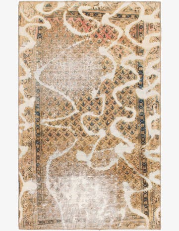 3' 6 x 5' 9 Hand Knotted Ultra Vintage Persian Wool Rug