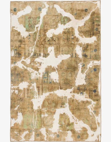 5' 7 x 8' 8 Hand Knotted Ultra Vintage Persian Wool Rug