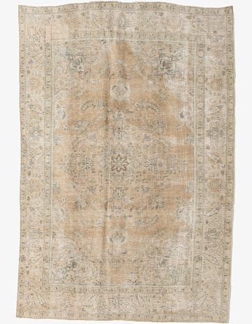 6' 4 x 9' 7 Hand Knotted Ultra Vintage Persian Wool Rug