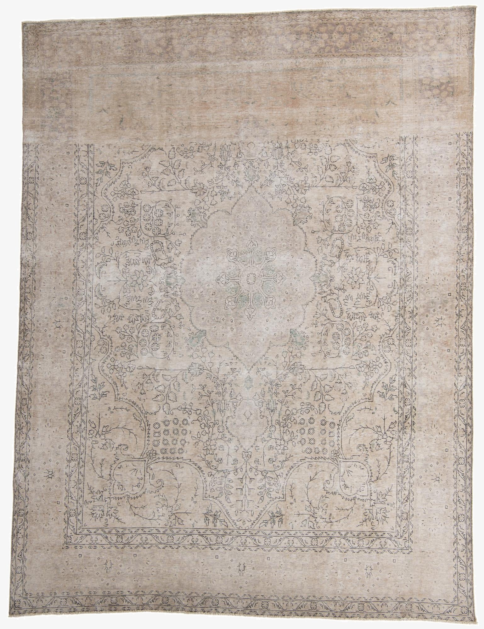 10' x 13' 3  Hand Knotted Ultra Vintage Persian Wool Rug