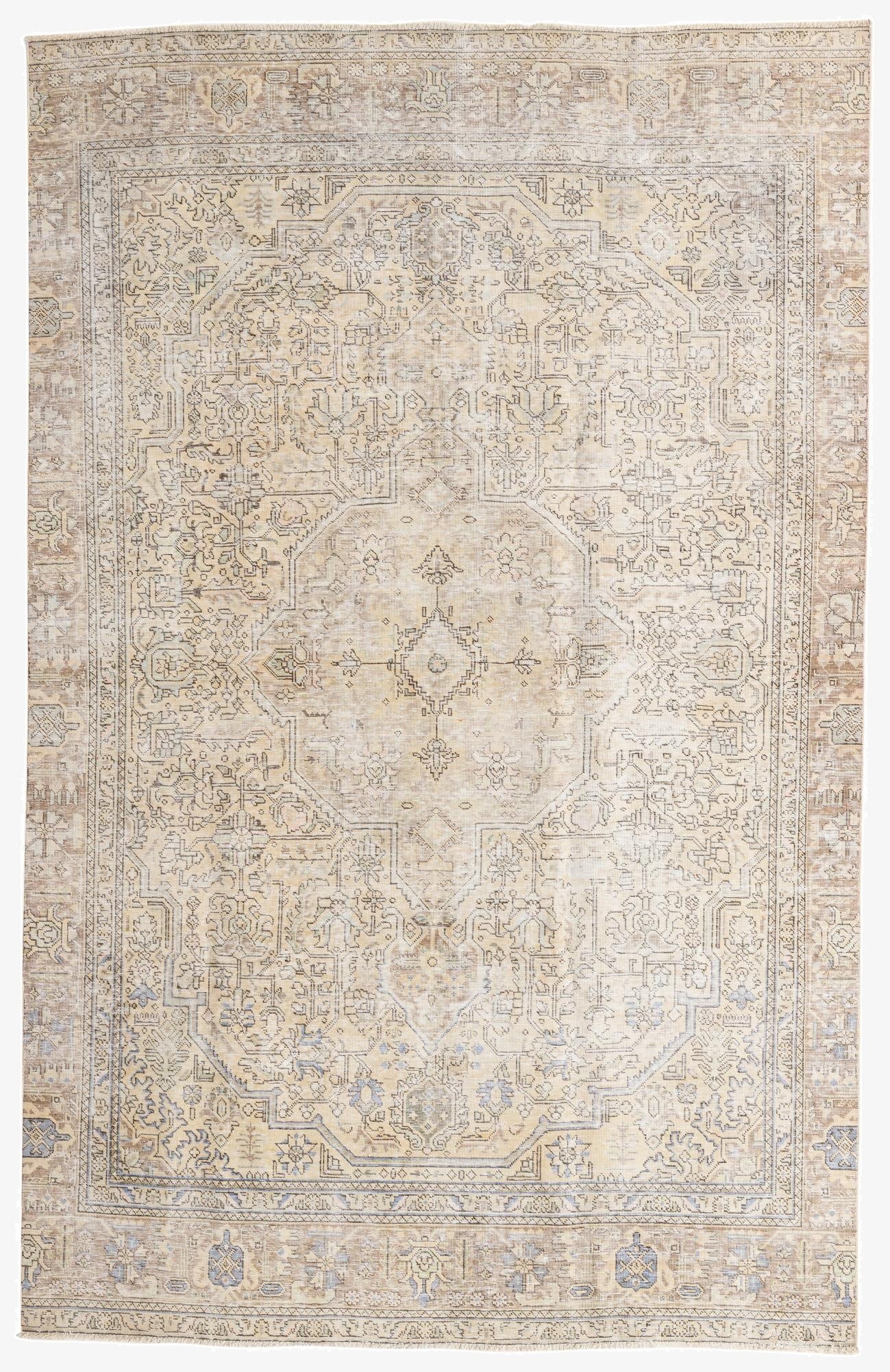 6' 10 x 10' 8  Hand Knotted Ultra Vintage Persian Wool Rug