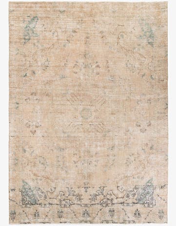 9' x 12' 6 Hand Knotted Ultra Vintage Persian Wool Rug