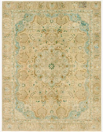 9' 3 x 12' 3 Hand Knotted Ultra Vintage Persian Wool Rug