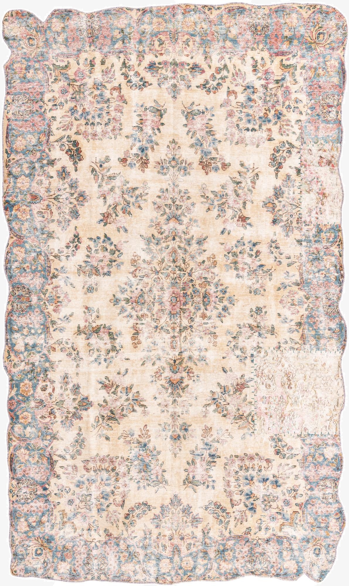 6' 2 x 10' 8  Hand Knotted Ultra Vintage Persian Wool Rug