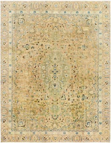 8' 10 x 11' 5 Hand Knotted Ultra Vintage Persian Wool Rug