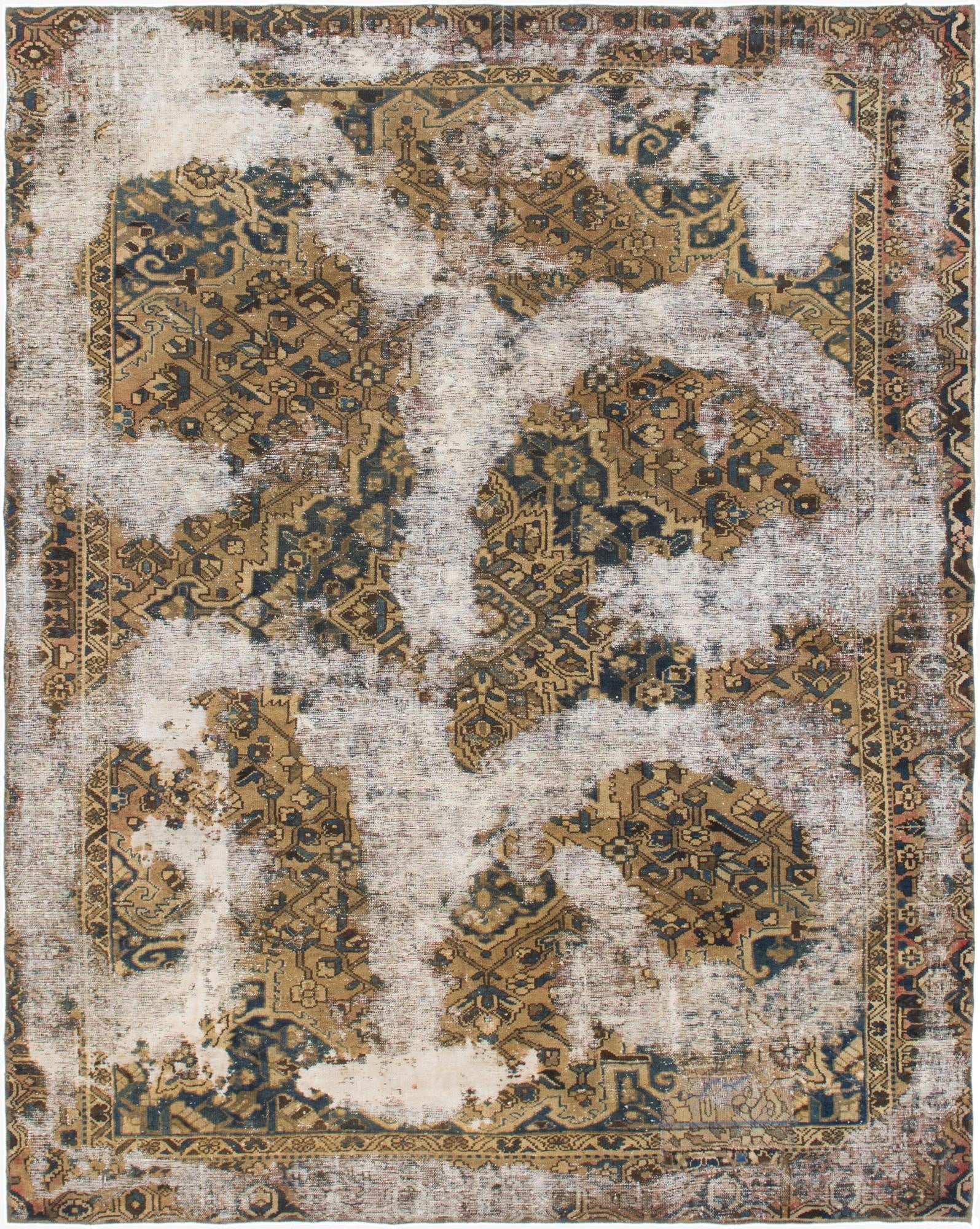 8' 3 x 10' 4  Hand Knotted Ultra Vintage Persian Wool Rug