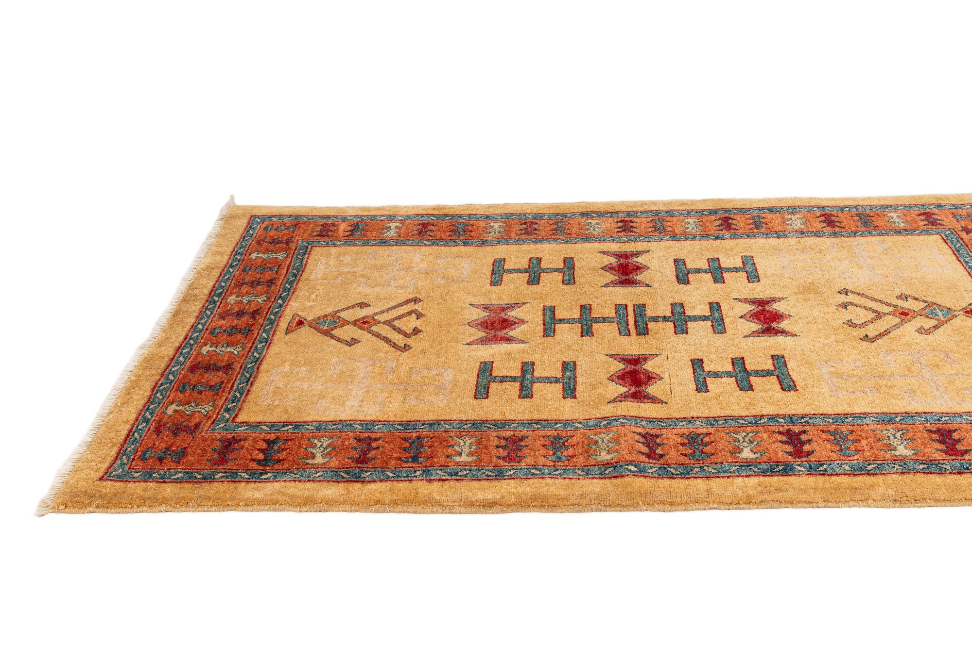 3' 4 x 5' 5 Hand Knotted Ziegler Wool Rug