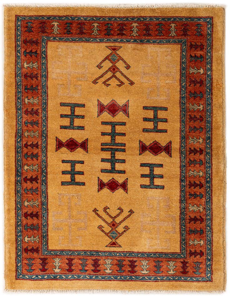 Detail image of 3' 4 x 5' 5 Hand Knotted Ziegler Wool Rug