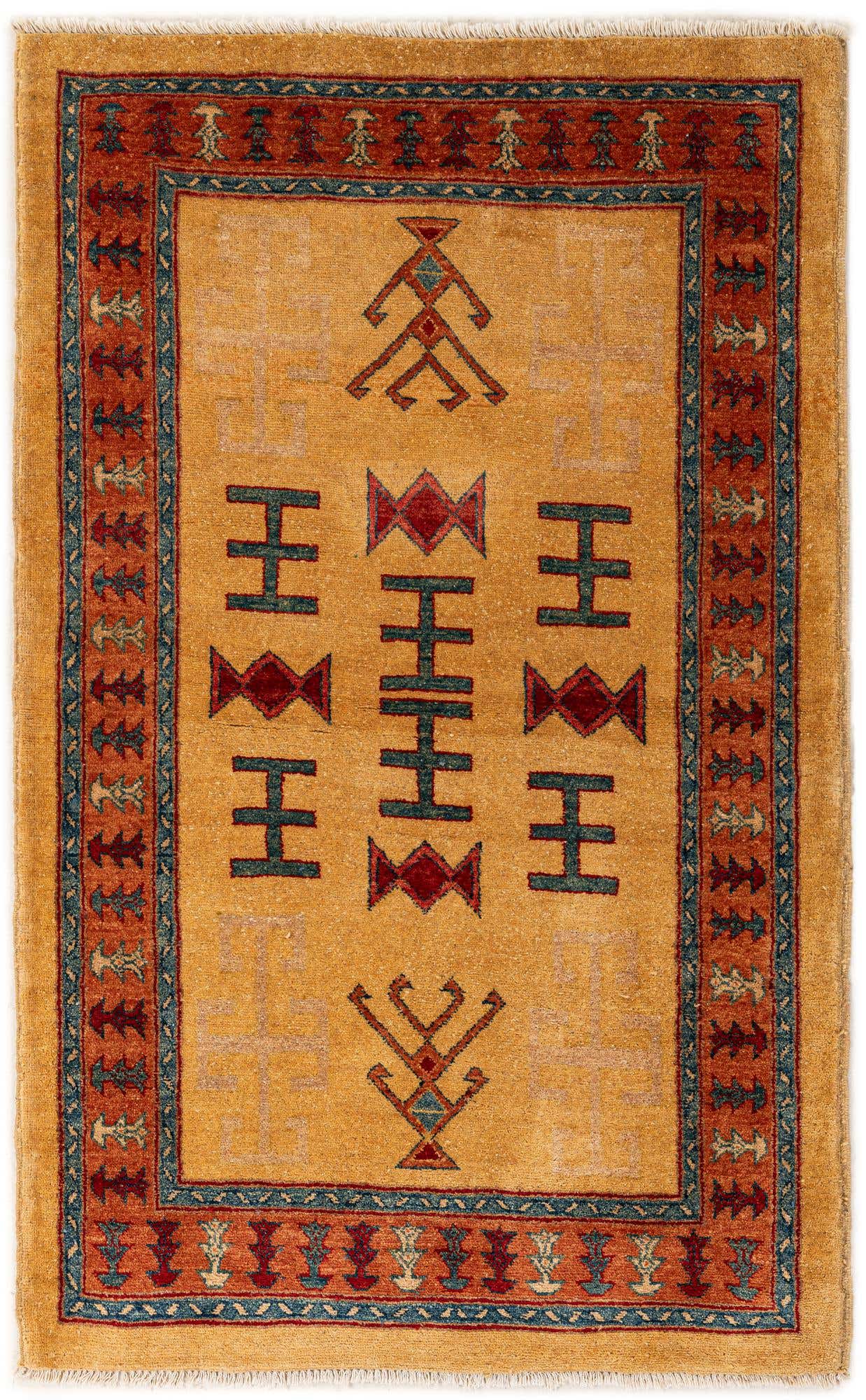3' 4 x 5' 5 Hand Knotted Ziegler Wool Rug