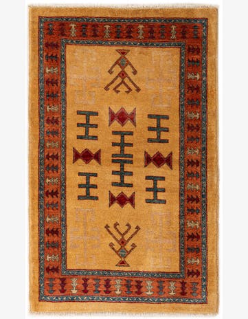 3' 4 x 5' 5 Hand Knotted Ziegler Wool Rug
