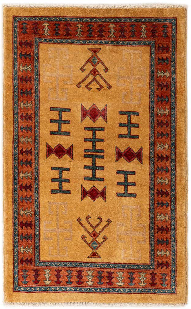 3' 4 x 5' 5 Hand Knotted Ziegler Wool Rug