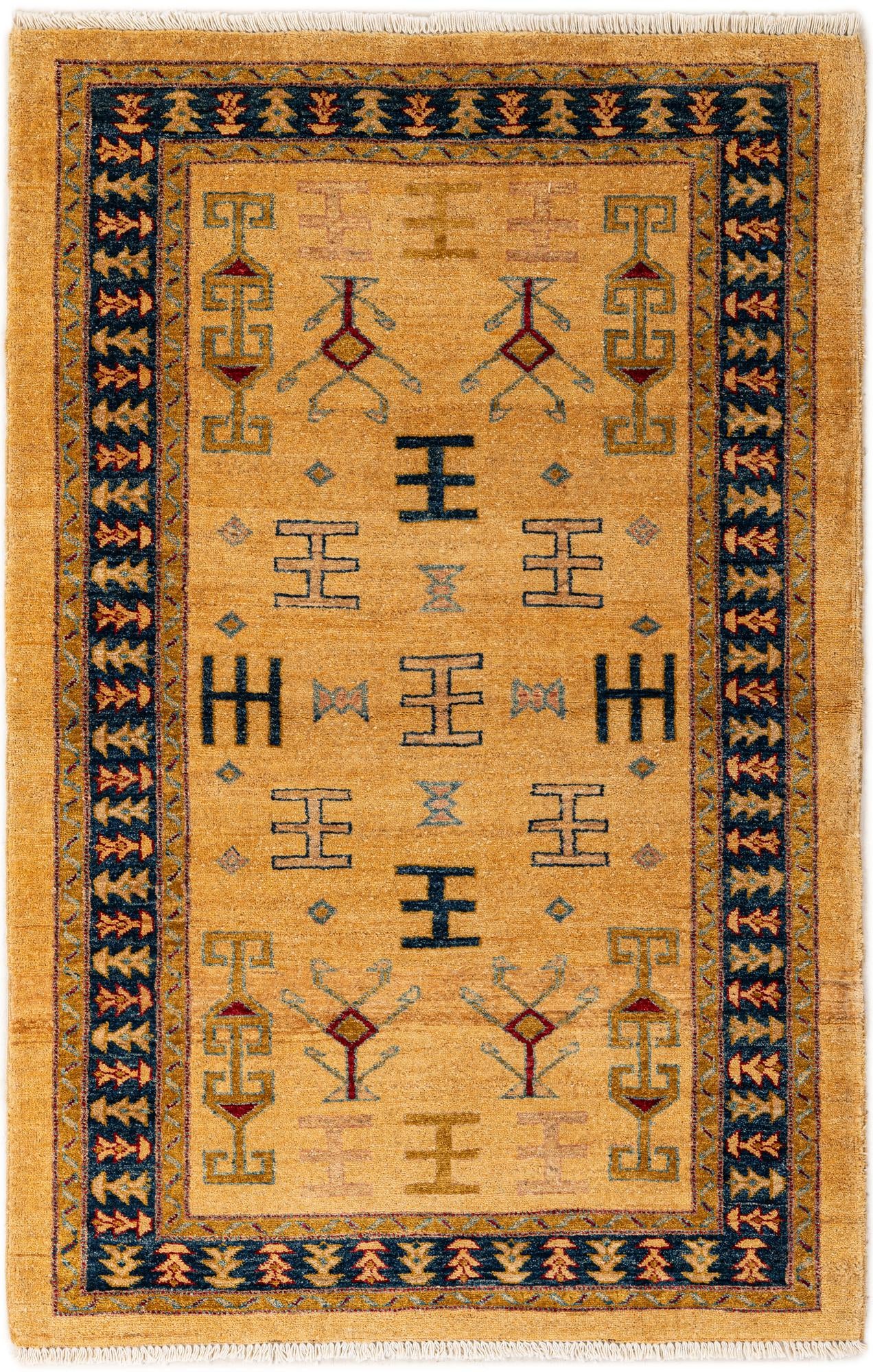 3' 4 x 5' 1 Hand Knotted Ziegler Wool Rug