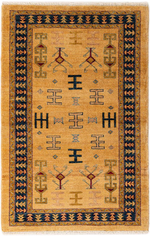 Detail image of 3' 4 x 5' 1 Hand Knotted Ziegler Wool Rug
