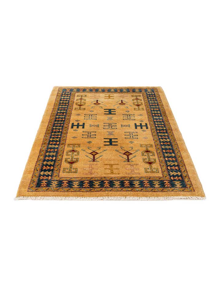 3' 4 x 4' 8 Hand Knotted Ziegler Wool Rug
