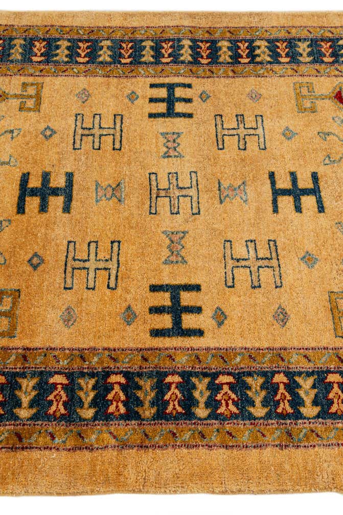 3' 4 x 4' 8 Hand Knotted Ziegler Wool Rug