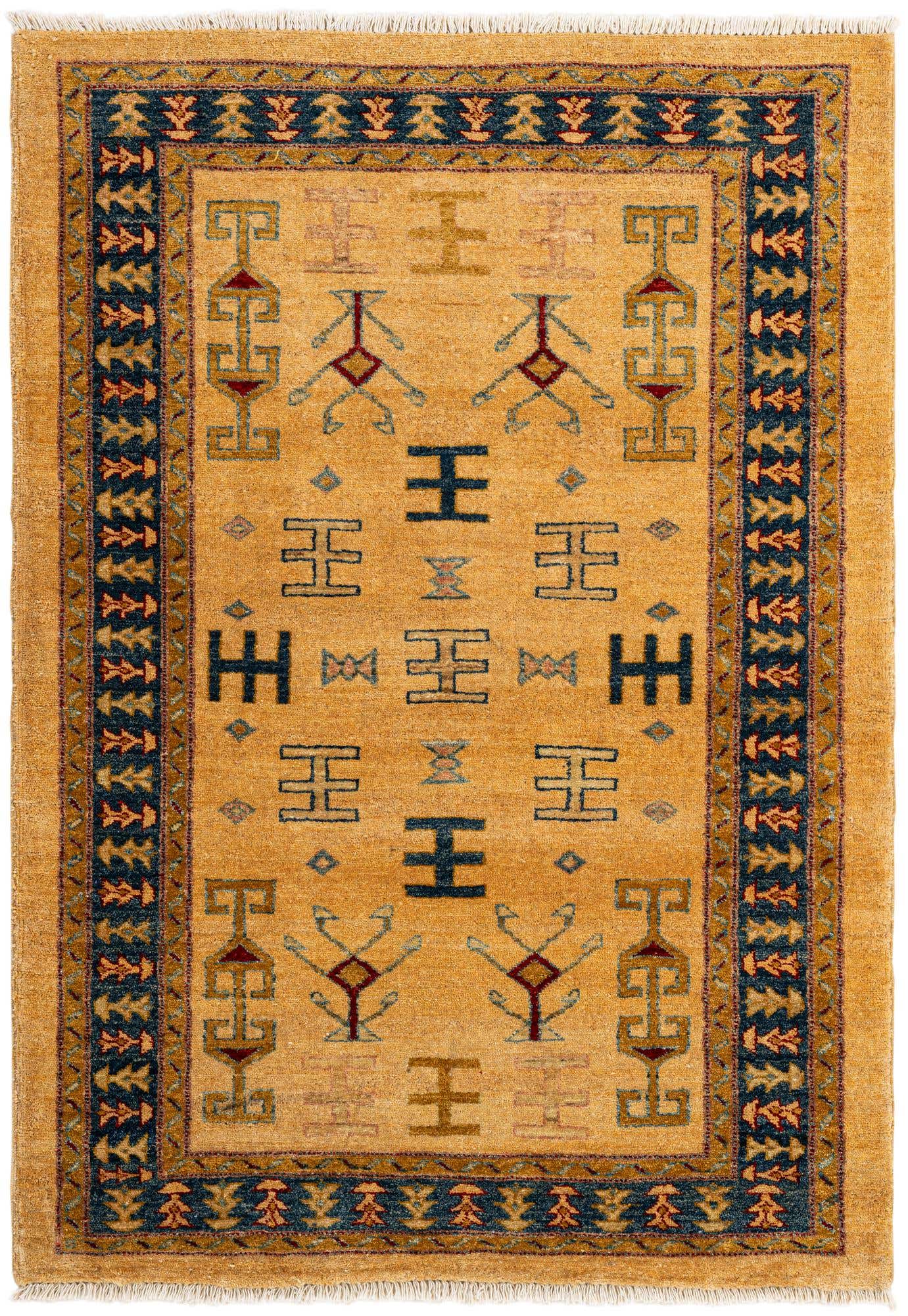 3' 4 x 4' 8 Hand Knotted Ziegler Wool Rug