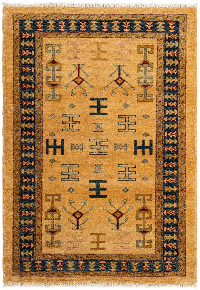 3' 4 x 4' 8 Hand Knotted Ziegler Wool Rug