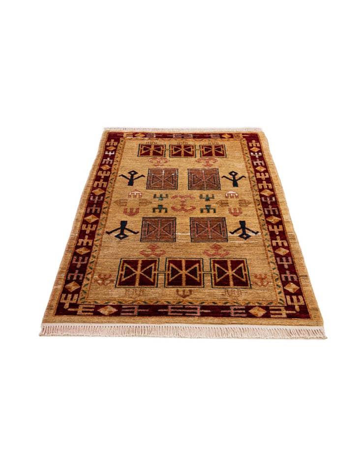Detail image of 3' 3 x 5' 3 Hand Knotted Ziegler Wool Rug