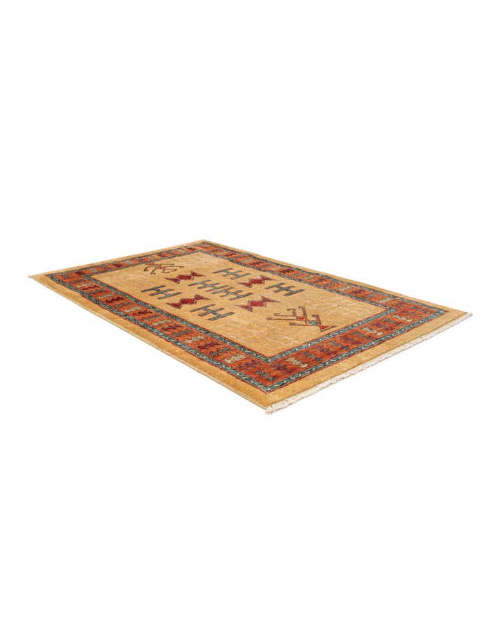 3' 4 x 5' 1 Hand Knotted Ziegler Wool Rug
