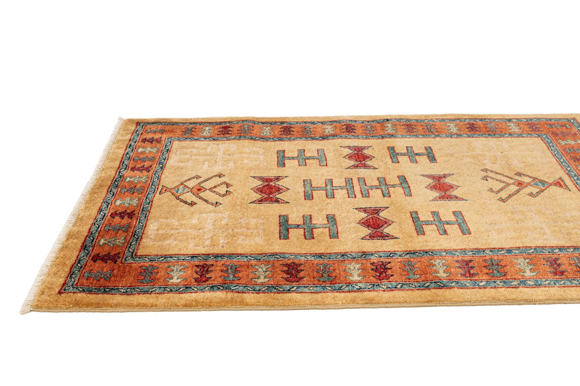 3' 4 x 5' 1 Hand Knotted Ziegler Wool Rug