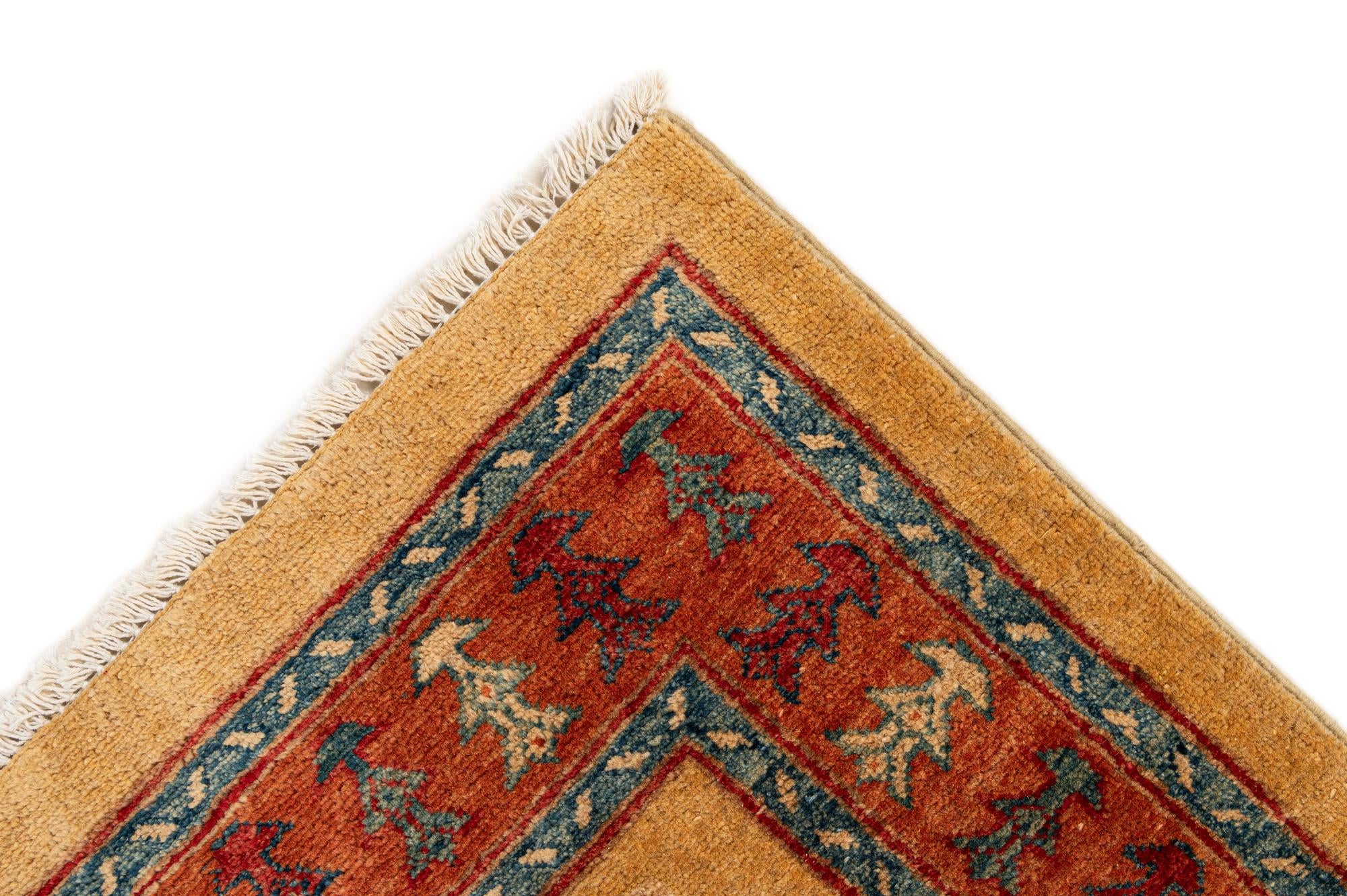 3' 4 x 5' 1 Hand Knotted Ziegler Wool Rug