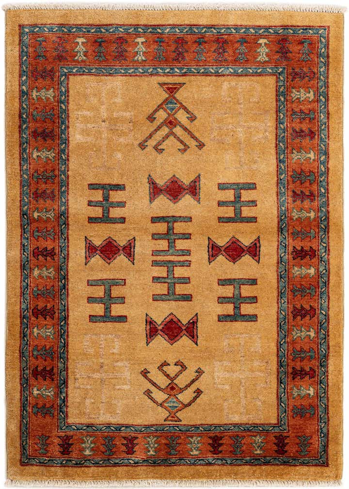 3' 4 x 5' 1 Hand Knotted Ziegler Wool Rug