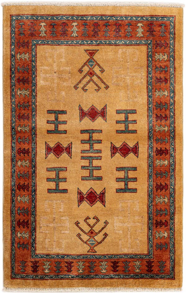 Detail image of 3' 4 x 5' 1 Hand Knotted Ziegler Wool Rug