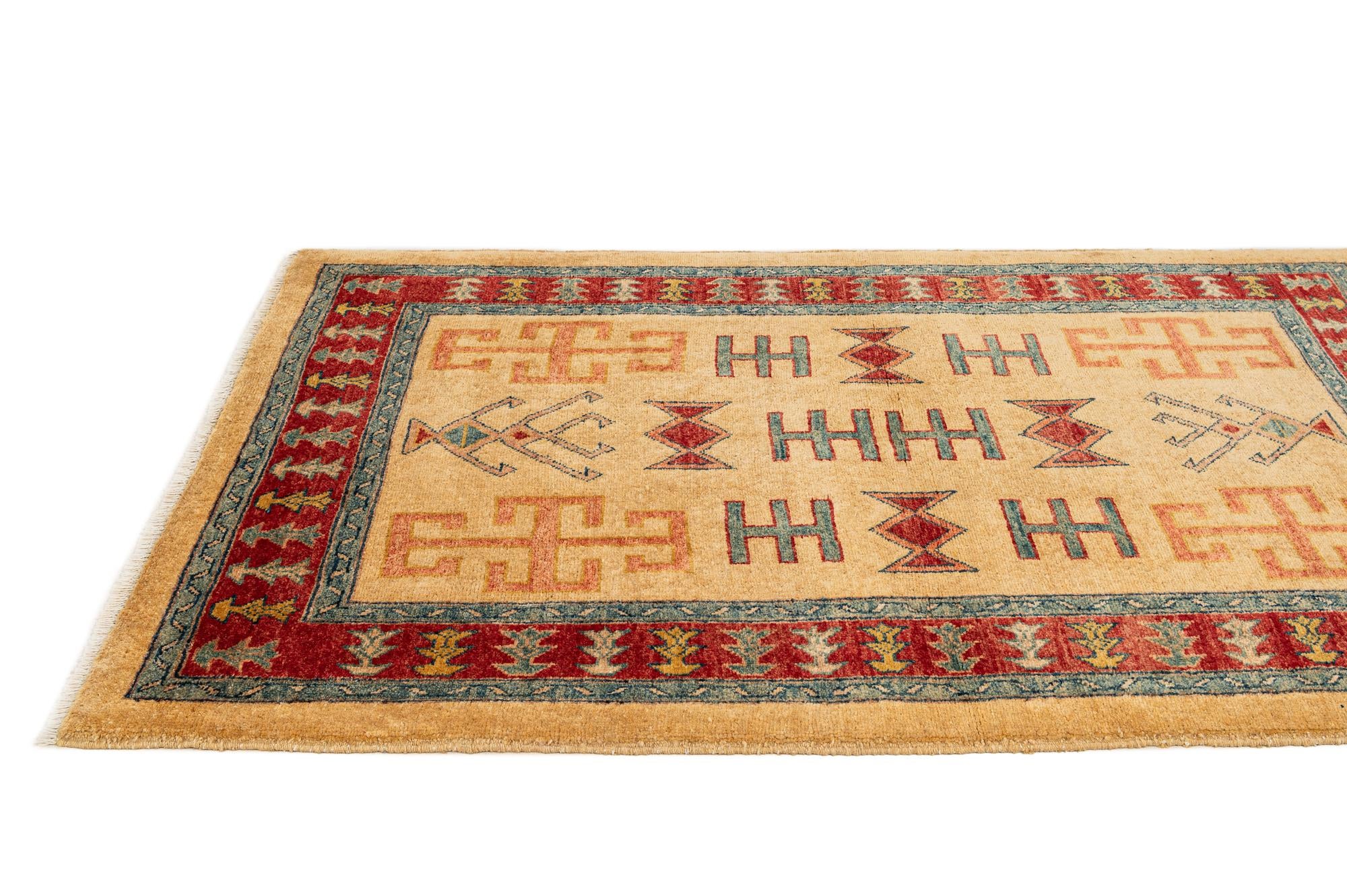 3' 5 x 5' 1 Hand Knotted Ziegler Wool Rug
