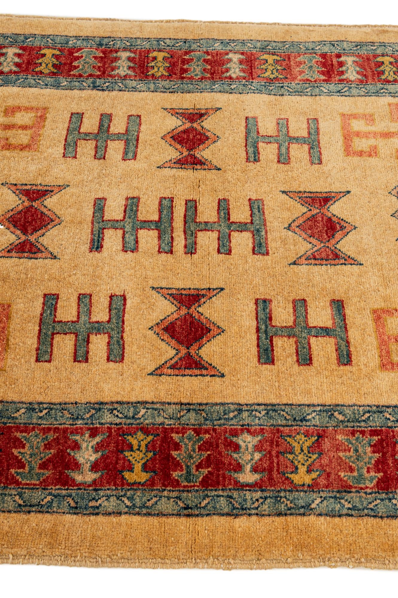 3' 5 x 5' 1 Hand Knotted Ziegler Wool Rug