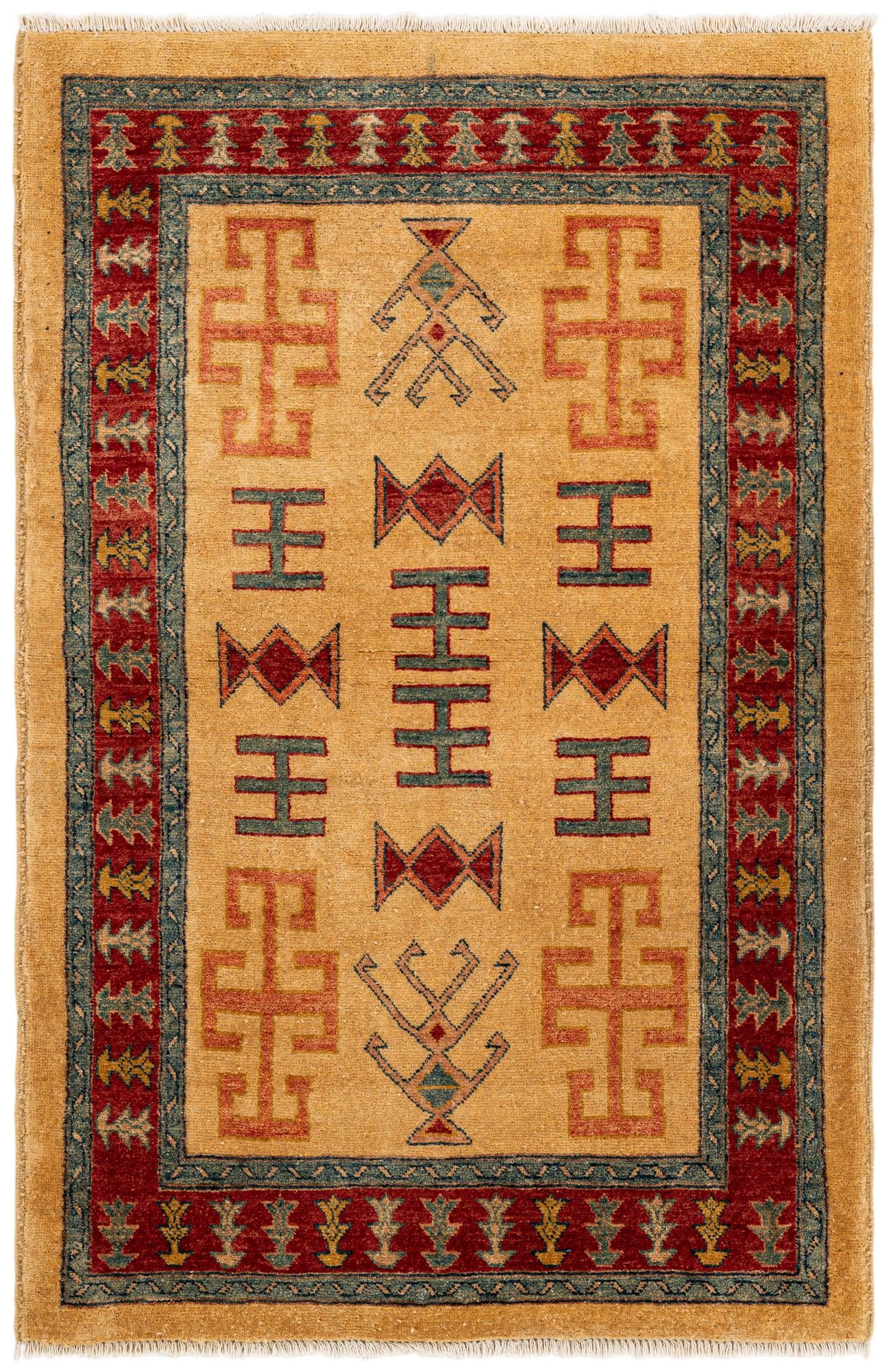3' 5 x 5' 1 Hand Knotted Ziegler Wool Rug