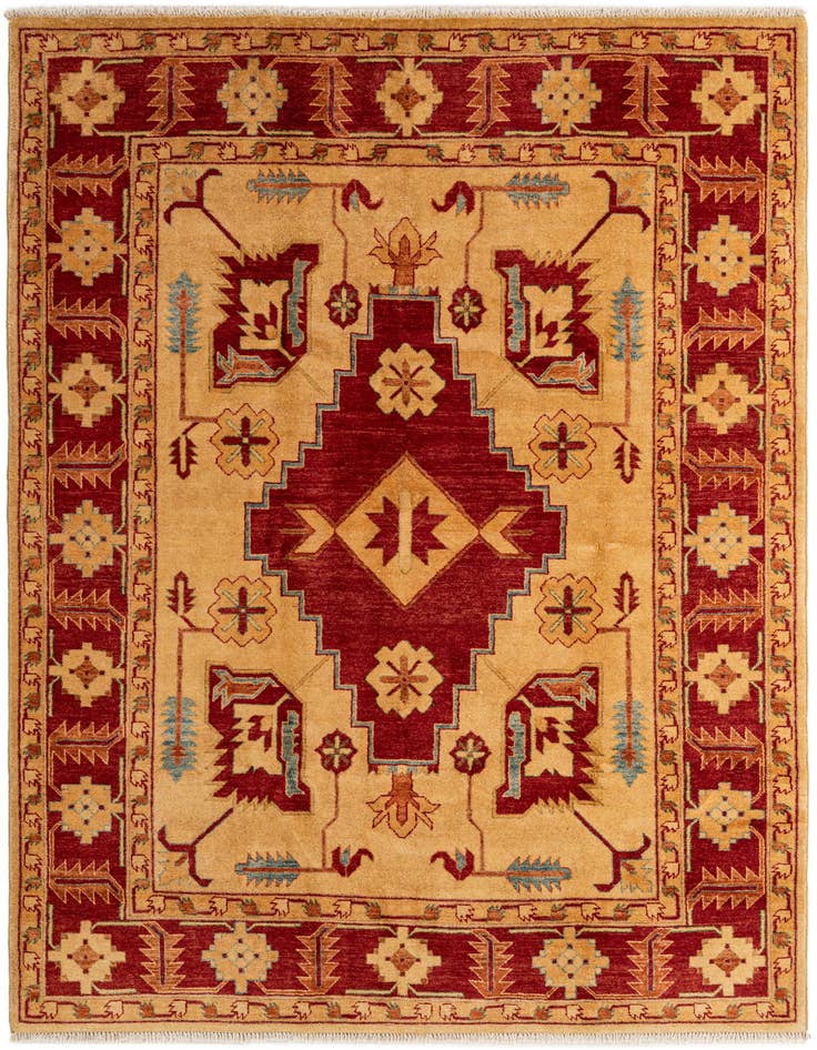 Detail image of 5' 8 x 7' 9 Hand Knotted Ziegler Wool Rug