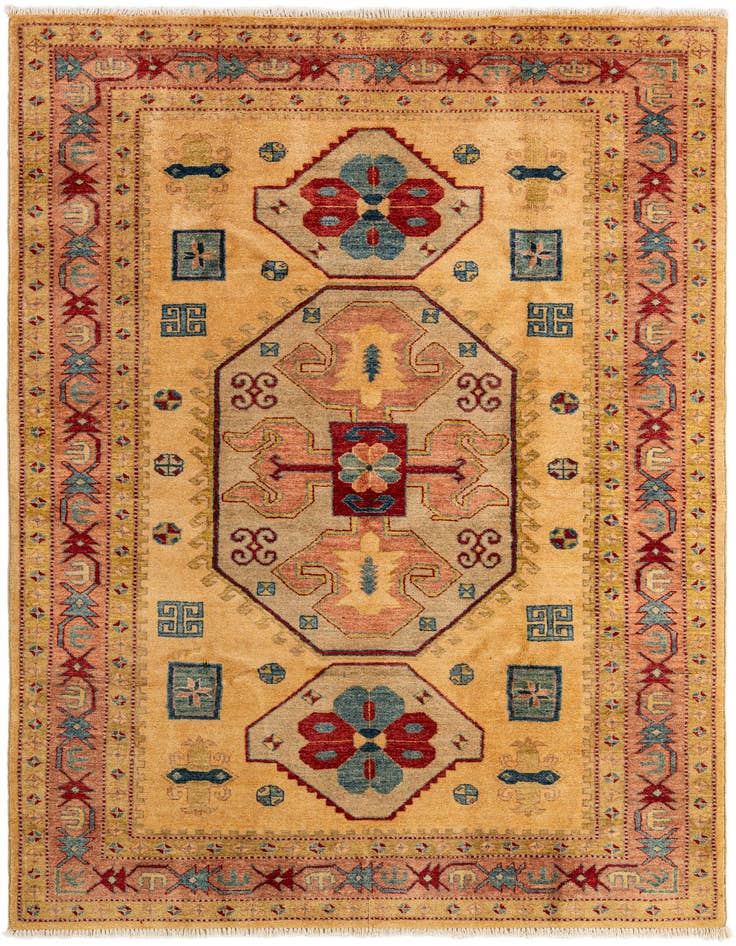 Detail image of 5' 2 x 7' 7 Hand Knotted Ziegler Wool Rug