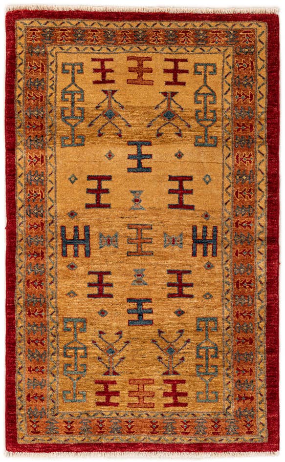 Detail image of 3' 3 x 5' 4 Hand Knotted Ziegler Wool Rug