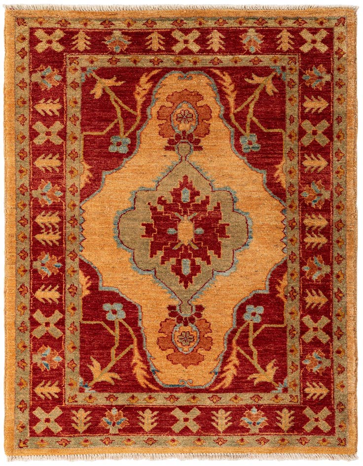 Detail image of 3' 6 x 4' 11 Hand Knotted Ziegler Wool Rug