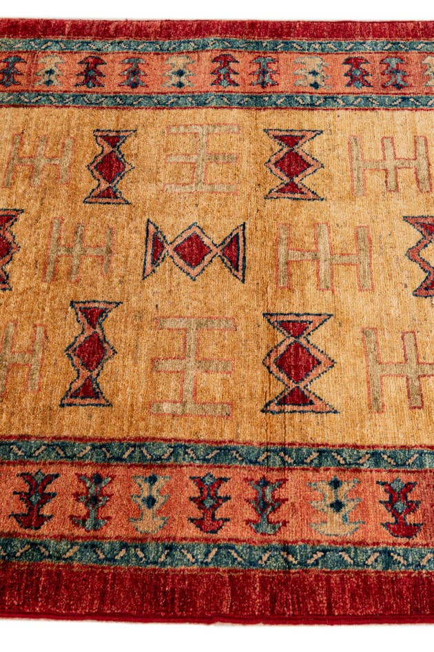Detail image of 3' 3 x 4' 9 Hand Knotted Ziegler Wool Rug