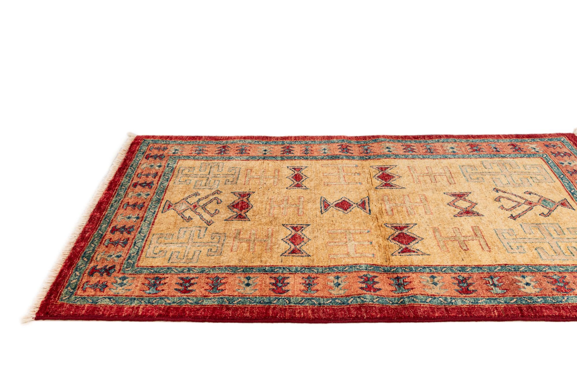 3' 3 x 4' 10 Hand Knotted Ziegler Wool Rug