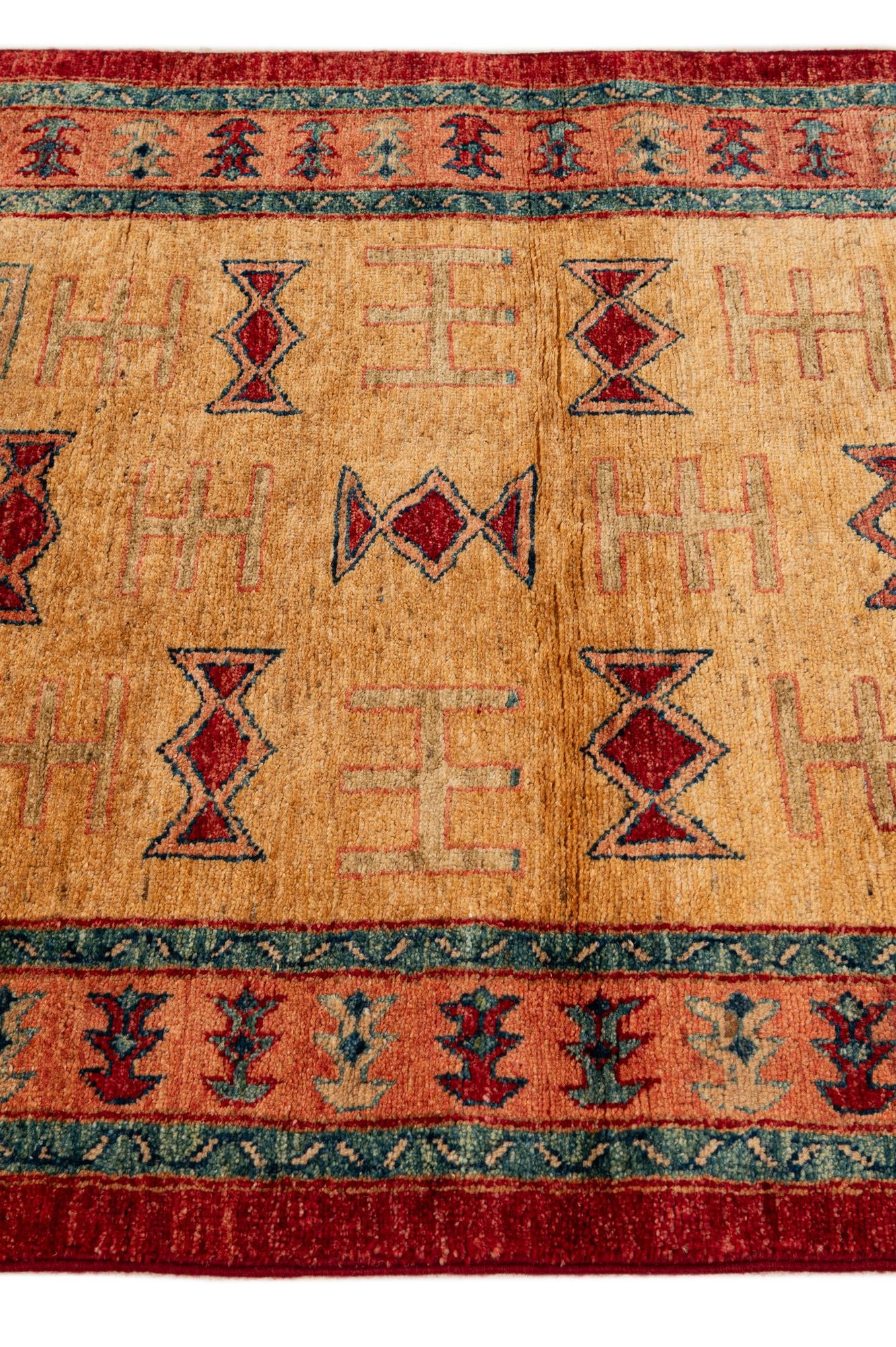 3' 3 x 4' 10 Hand Knotted Ziegler Wool Rug