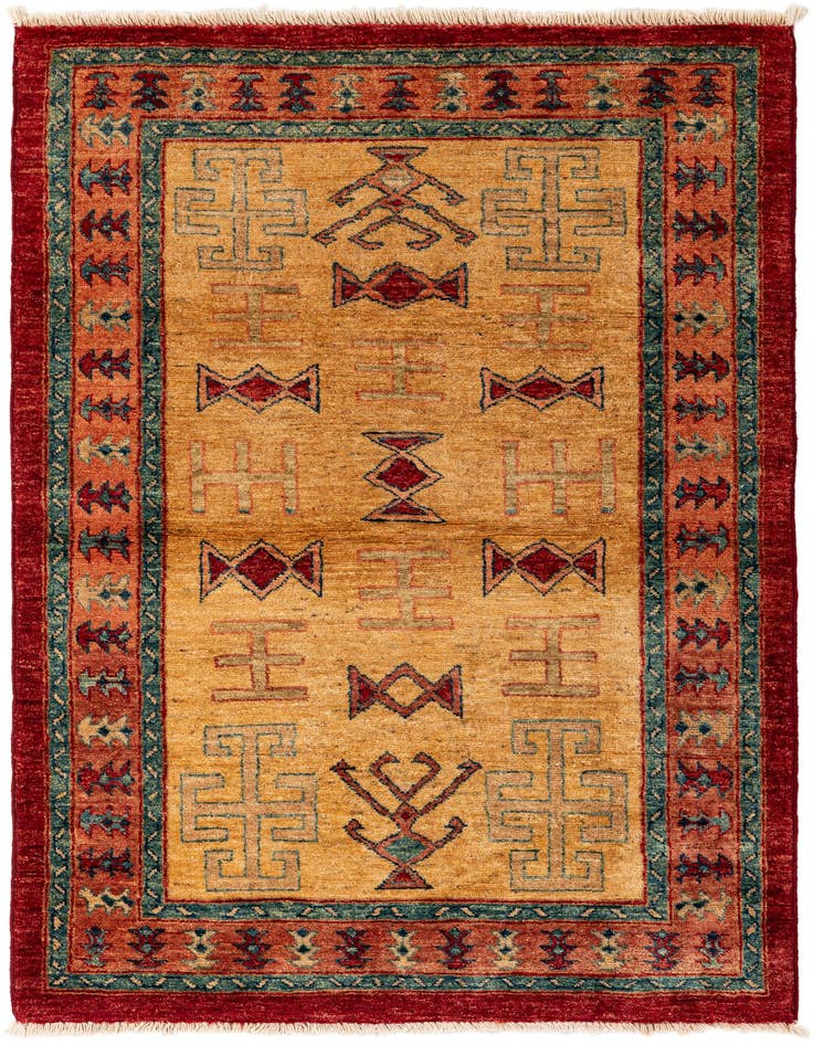 Detail image of 3' 3 x 4' 10 Hand Knotted Ziegler Wool Rug