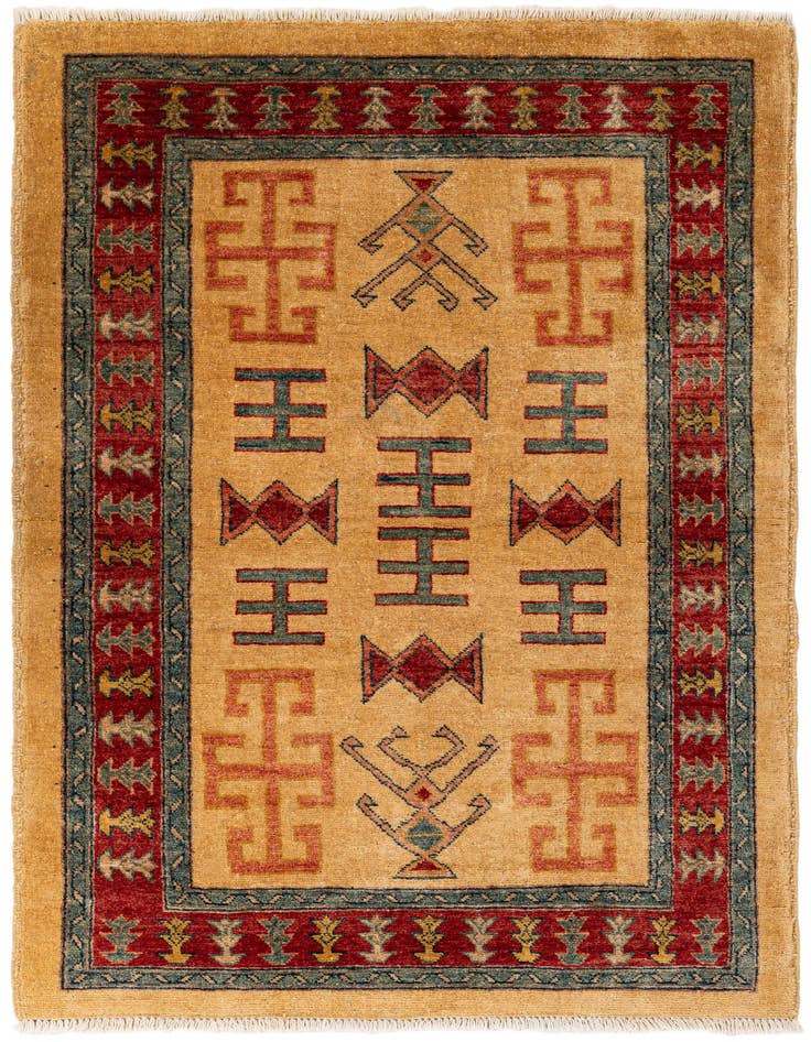 Detail image of 3' 4 x 5' 1 Hand Knotted Ziegler Wool Rug