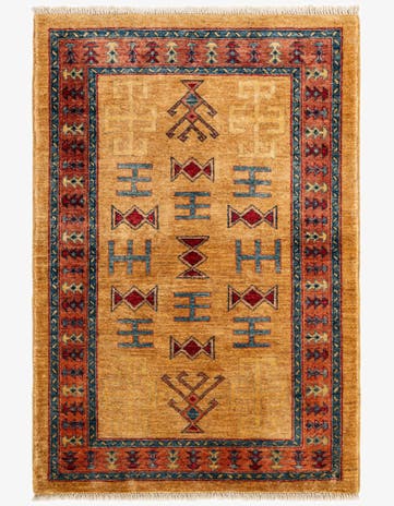 3' 5 x 4' 11 Hand Knotted Ziegler Wool Rug