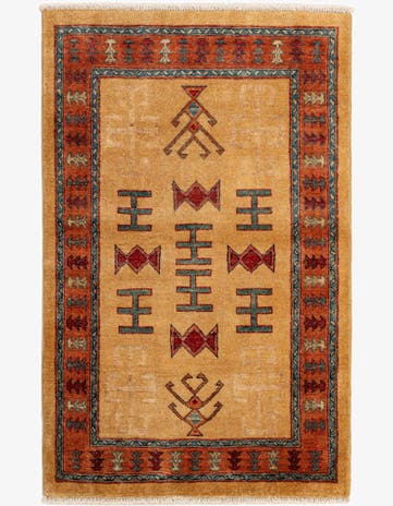 3' 4 x 5' 1 Hand Knotted Ziegler Wool Rug
