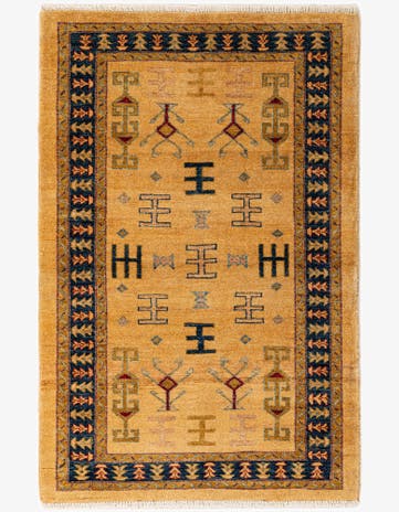 3' 4 x 5' 1 Hand Knotted Ziegler Wool Rug