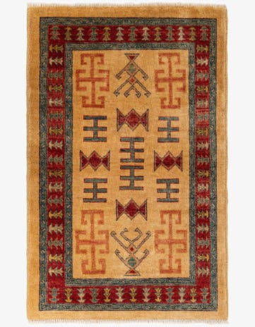 3' 4 x 5' 1 Hand Knotted Ziegler Wool Rug