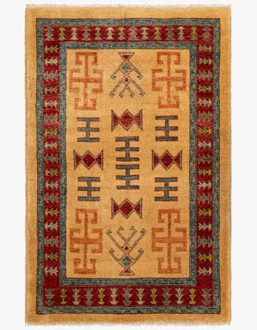3' 5 x 5' 1 Hand Knotted Ziegler Wool Rug