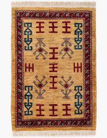 2' 7 x 3' 9 Hand Knotted Ziegler Wool Rug
