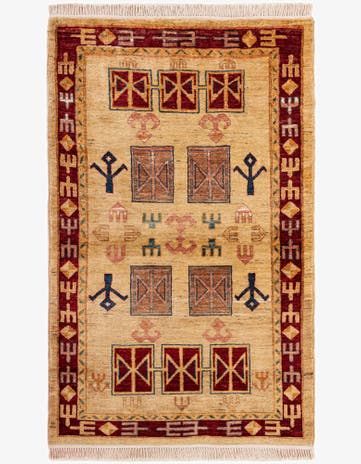 3' 3 x 5' 3 Hand Knotted Ziegler Wool Rug