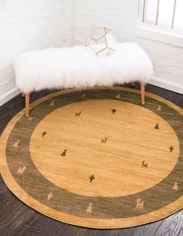 6' x 6' Kashkuli Gabbeh Round Rug